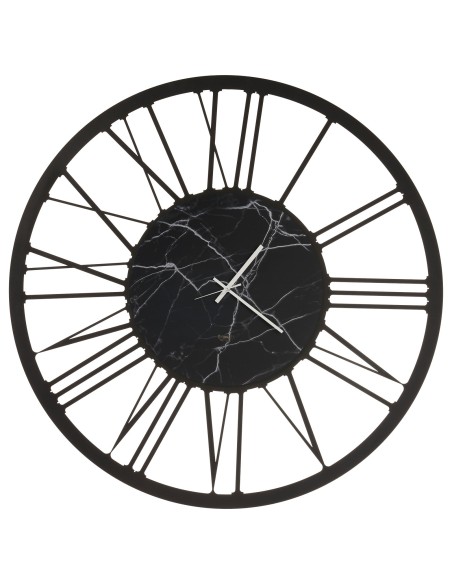 Arti & Mestieri - Orologio da parete di design Big-nero/marmo nero 140-140 cm di diametro