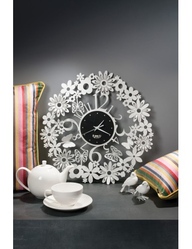Arti & Mestieri - Orologio da parete di design Margherite-sabbia/bianco marmo 50 cm di diametro