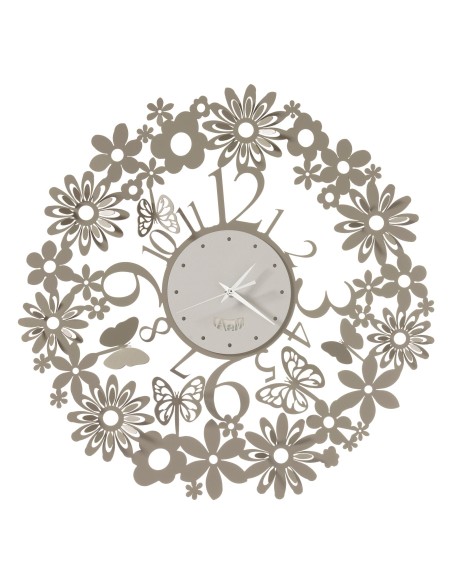 Arti & Mestieri - Orologio da parete di design Margherite-sabbia/bianco marmo 50 cm di diametro