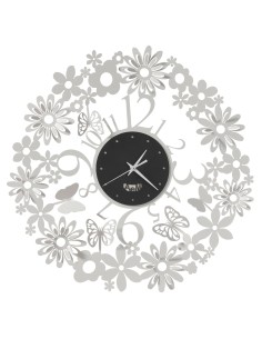 Arti & Mestieri - Orologio da parete di design Margherite-bianco marmo/nero 50 cm di diametro 2