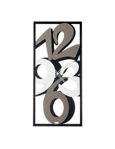 Arti & Mestieri - Orologi da parete moderno Vision-49 x-nero/fango/bianco marmo 90 cm di altezza 2