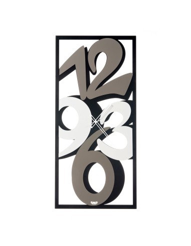 Arti & Mestieri - Orologi da parete moderno Vision-49 x-nero/fango/bianco marmo 90 cm di altezza