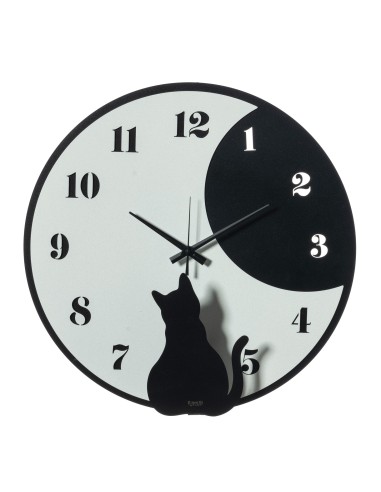 Arti & Mestieri - Orologio Moon Whiskers-Diametro-nero/bianco marmo 43 cm