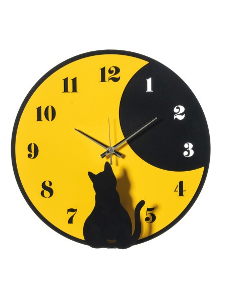 Arti & Mestieri - Orologio Moon Whiskers-Diametro-nero/giallo 43 cm