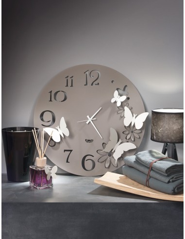 Arti & Mestieri - Orologio da parete particolare Butterfly Flowers piccolo Diametro 45 cm