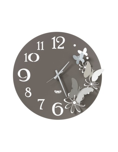 Arti & Mestieri - Orologio da parete particolare Butterfly Flowers piccolo Diametro 45 cm
