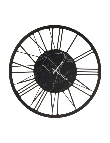 Arti & Mestieri - Orologio da parete design Big-nero/marmo nero 90-Diametro 90 cm