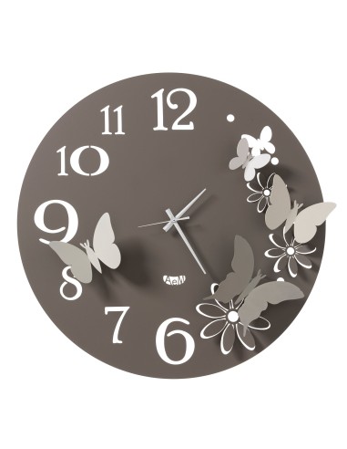 Arti & Mestieri - Orologio da parete particolare Butterfly Flowers grande-Diametro 60 cm