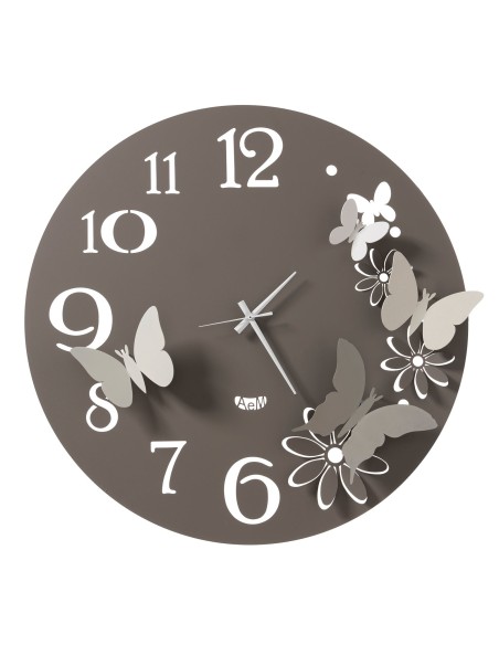 Arti & Mestieri - Orologio da parete particolare Butterfly Flowers grande-Diametro 60 cm