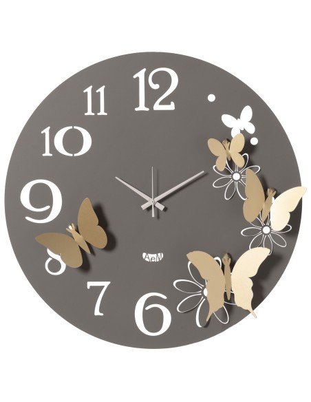 Arti & Mestieri - Orologio da parete particolare Butterfly Flowers grande-Diametro 60 cm