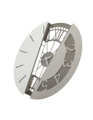 Arti & Mestieri - Orologio da parete di design composto Metamorphosi-50 cm di diametro-bronzo/avorio/sabbia