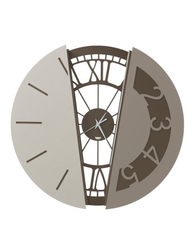 Arti & Mestieri - Orologio da parete di design composto Metamorphosi-50 cm di diametro-bronzo/avorio/sabbia