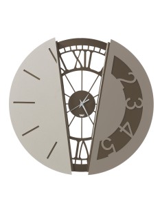 Arti & Mestieri - Orologio da parete di design composto Metamorphosi-50 cm di diametro-bronzo/avorio/sabbia