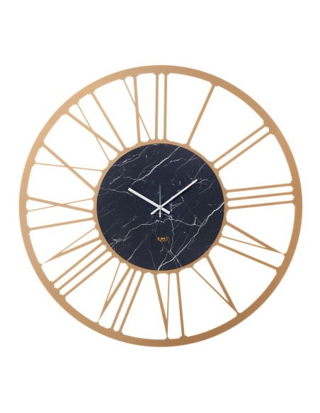 Arti & Mestieri - Orologio da parete design Big-oro laccato/marmo nero 90-Diametro 90 cm