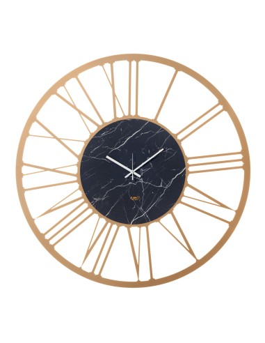 Arti & Mestieri - Orologio da parete design Big-oro laccato/marmo nero 90-Diametro 90 cm