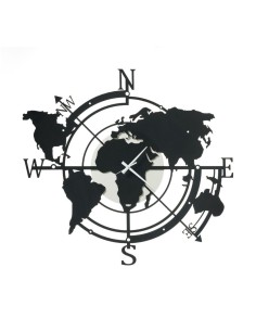 Arti & Mestieri - Orologio di design da parete Planisfero piccolo avorio/nero68 x 62 cm di altezza
