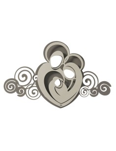Arti & Mestieri - Pannello decorativo moderno Sacra Famiglia Orfeo-fango/avorio 80 x 50 cm di altezza