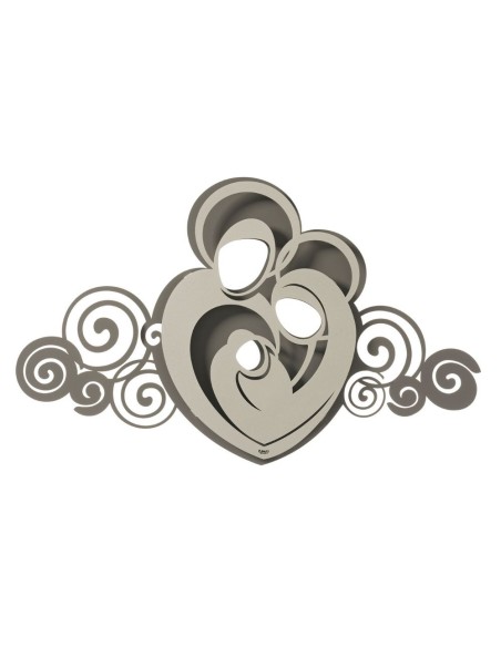 Arti & Mestieri - Pannello decorativo moderno Sacra Famiglia Orfeo-fango/avorio 80 x 50 cm di altezza