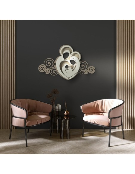 Arti & Mestieri - Pannello decorativo moderno Sacra Famiglia Orfeo-80 x-beige/avorio 50 cm di altezza
