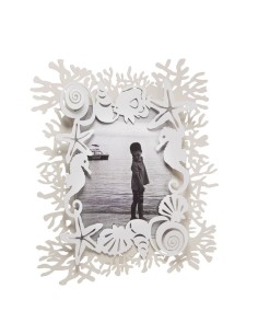 Arti & Mestieri - Porta foto a tema marino Corallo grande Bianco Marmo 38x42h 2