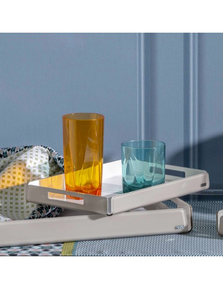 Vesta Home - Vassoio Piccolo Like Water·tortora Monosatinato·32 X 22 X 3,5 H Th. 5 Mm
