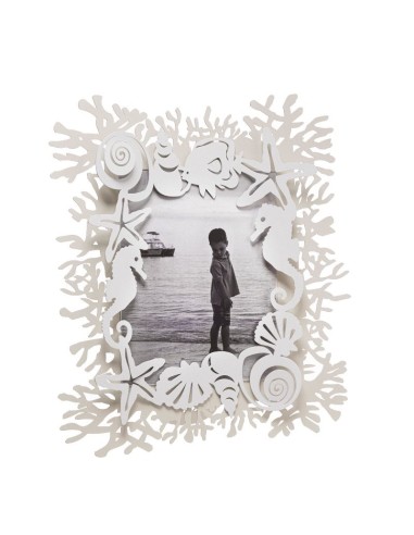 Arti & Mestieri - Porta foto a tema marino Corallo grande Bianco Marmo 38x42h