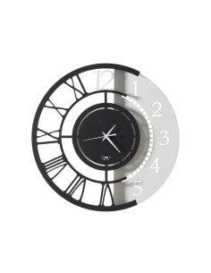 Arti & Mestieri - Orologio da parete particolare Full Metal Jack piccolo-bianco marmo/nero Ø 45 2