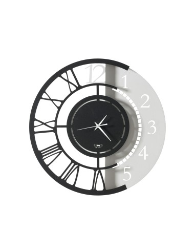 Arti & Mestieri - Orologio da parete particolare Full Metal Jack piccolo-bianco marmo/nero Ø 45