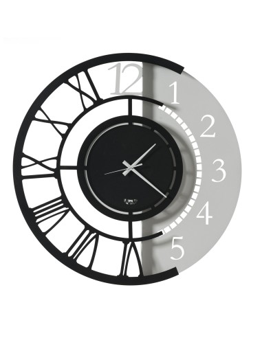 Arti & Mestieri - Orologio da parete particolare Full Metal Jack grande-bianco marmo/nero