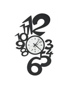 Arti & Mestieri - Orologio da parete di design Lupin grande-nero/bianco marmo 41 x 65 cm di altezza