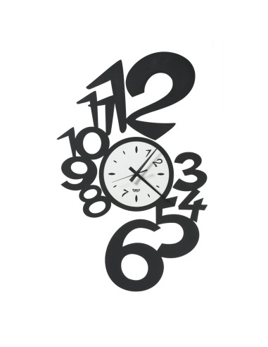 Arti & Mestieri - Orologio da parete di design Lupin grande-nero/bianco marmo 41 x 65 cm di altezza