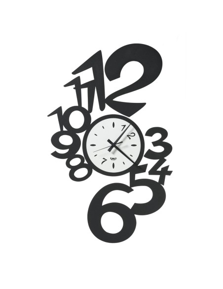 Arti & Mestieri - Orologio da parete di design Lupin grande-nero/bianco marmo 41 x 65 cm di altezza