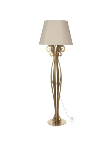 Arti & Mestieri - Lampada da terra moderna di design Circeo- oro trasparente/sabbia Ø 60 x 180 cm di altezza