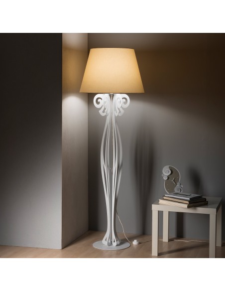 Arti & Mestieri - Lampada da terra moderna di design Circeo bianco marmo/sabbia  Ø 60 x 180 cm di altezza