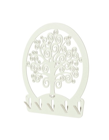 Arti & Mestieri - Portachiavi moderno da parete Albero della vita avorio Diametro 25 cm