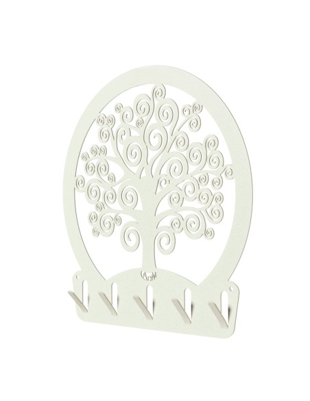 Arti & Mestieri - Portachiavi moderno da parete Albero della vita avorio Diametro 25 cm