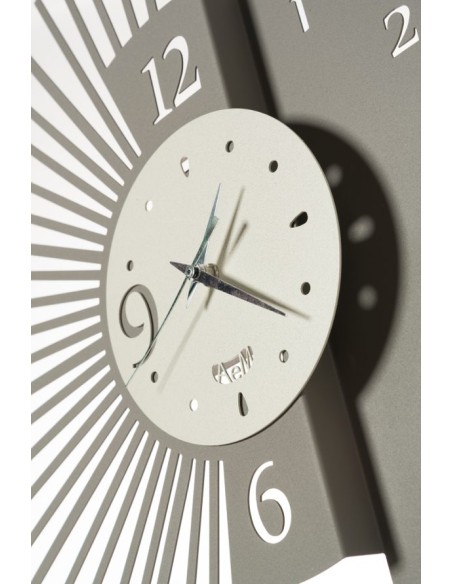 Arti & Mestieri - Orologio da parete di design Miro- nero/bianco marmo 52 x 59 cm di altezza