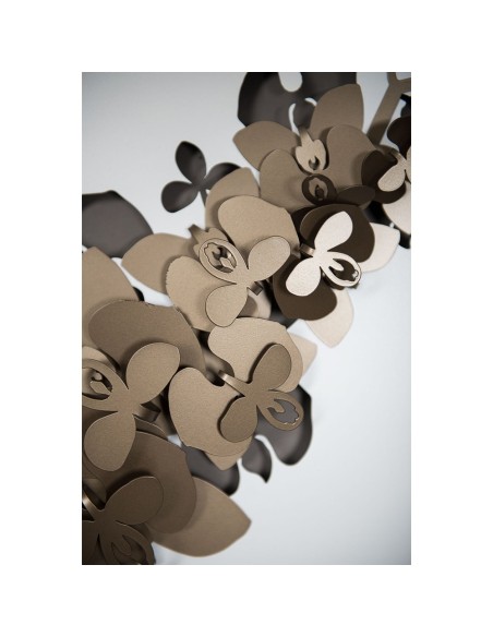 Arti & Mestieri - Pannello Decorativo Moderno Orchidea colore Bronzo e bianco in ferro 100 x 50 h cm