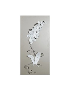 Arti & Mestieri - Pannello Decorativo Moderno Orchidea colore Sabbia e bianco in ferro 100 x 50 h cm