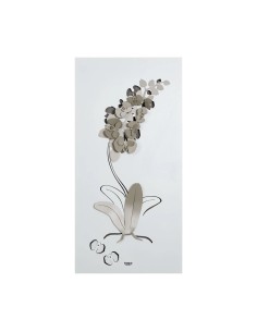 Arti & Mestieri - Pannello Decorativo Moderno Orchidea colore Bianco e sabbia in ferro 100 x 50 h cm