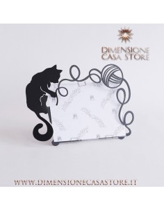 Arti & Mestieri - Portafoto di design "Gatto Gomitolo"-29 x-nero 20 cm di altezza (20 x 15 formato foto)