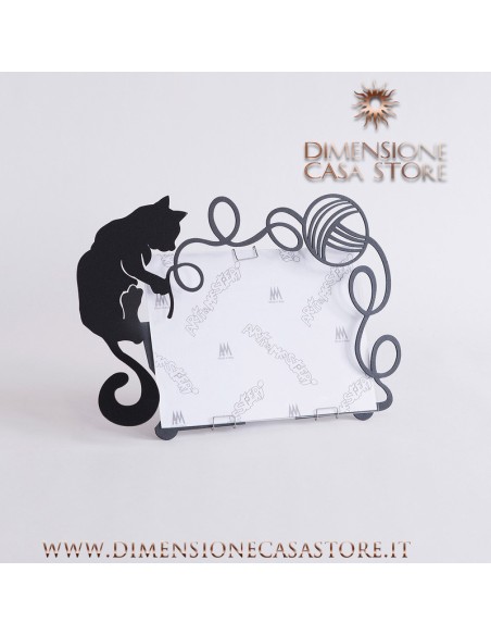 Arti & Mestieri - Portafoto di design "Gatto Gomitolo"-29 x-nero 20 cm di altezza (20 x 15 formato foto)