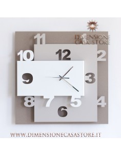 Arti & Mestieri - Orologio da parete moderno Ziggurat-beige/sabbia/bianco cm 40x8Px40H 2