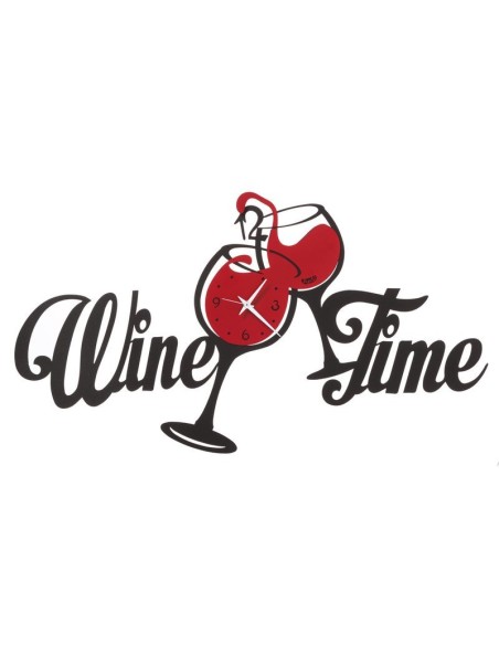 Arti & Mestieri - Orologio da parete particolare Wine Time-67 x-nero/ rosso 35 cm di altezza