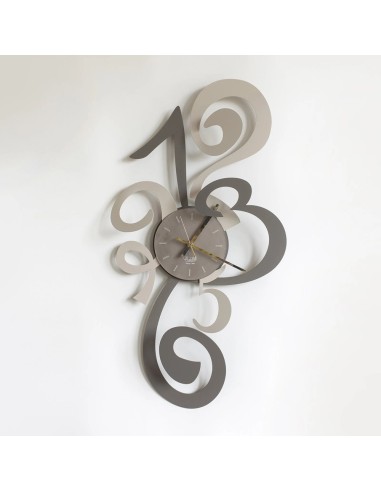 Arti & Mestieri - Orologio da parete moderno Truciolo-40 x-fango/sabbia 80 cm di altezza