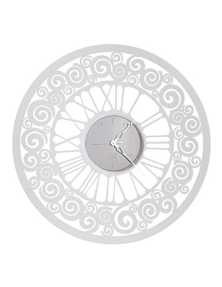Arti & Mestieri - Orologio da parete con spirali Rococò Bianco Marmo Ø70