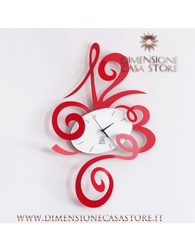 Arti & Mestieri - Orologio da parete di design Robin piccolo rosso cm 34x51H