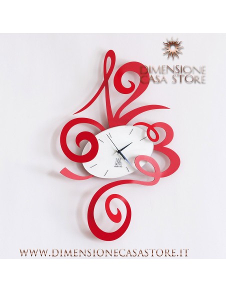 Arti & Mestieri - Orologio da parete di design Robin piccolo rosso cm 34x51H