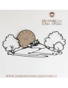 Arti & Mestieri - Orologio da parete particolare Paesaggio nero 98x43H 2