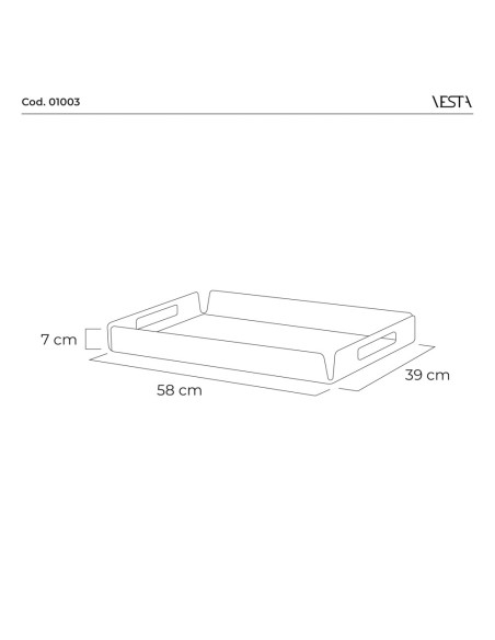 Vesta Home - Vassoio Maxi Like Water·trasparente·58 X 39 X 7 H Th. 5 Mm
